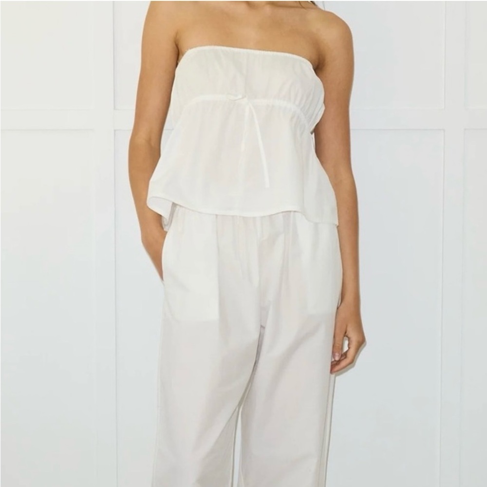 Deiji Studios Strapless White Top in XS